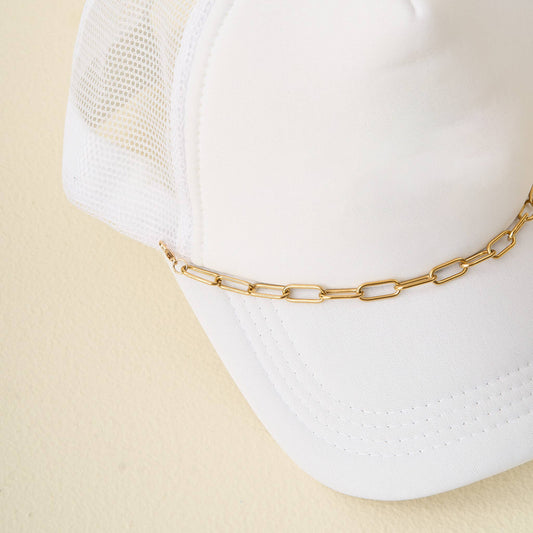 ✨ Gold Paperclip Hat Chain – Trucker Hat Accessory