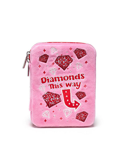 Velvet Jewelry Organizer Case – “Diamonds This Way”