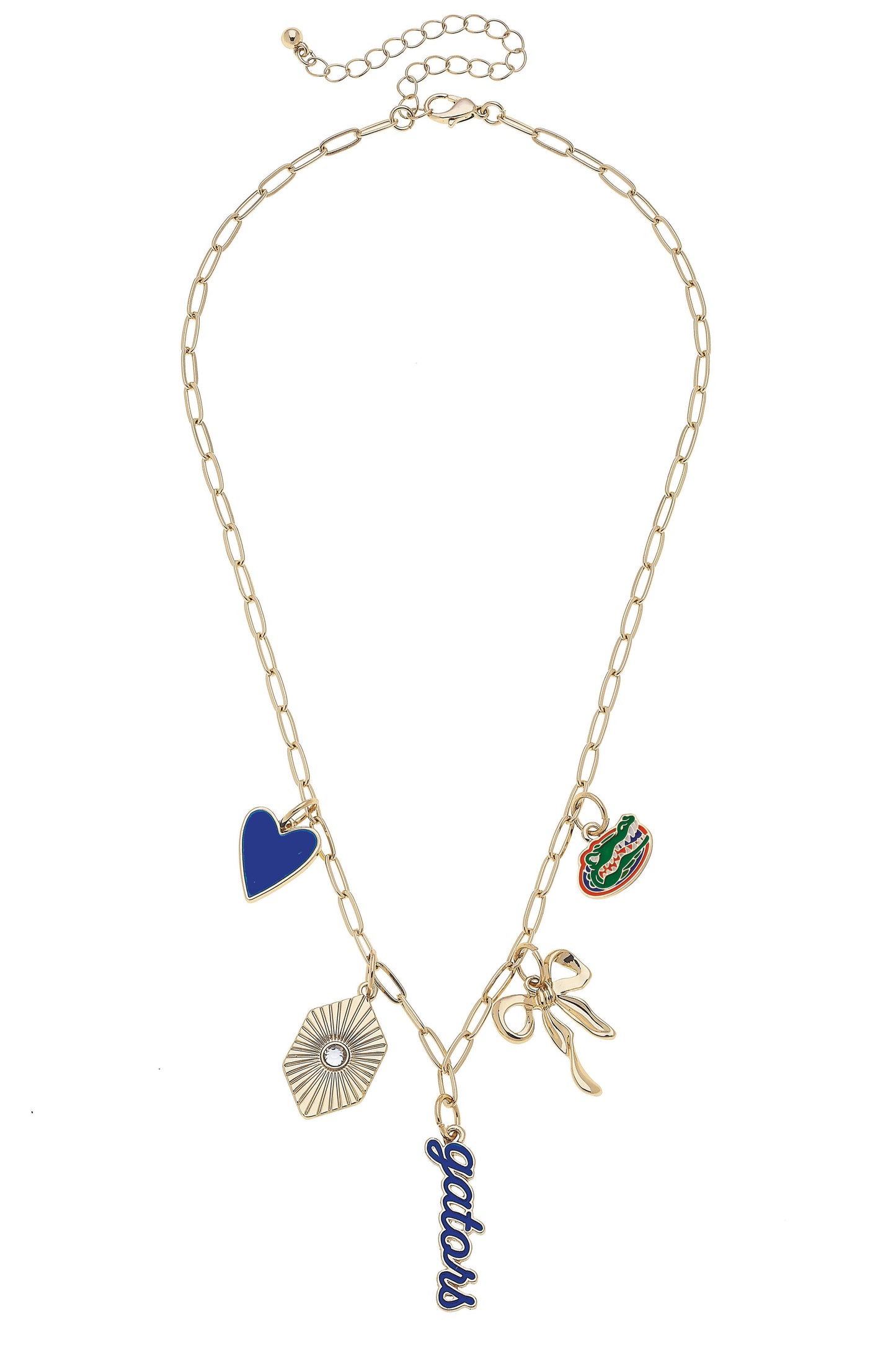 Florida Gators-Inspired Paper Clip Charm Necklace in Gold