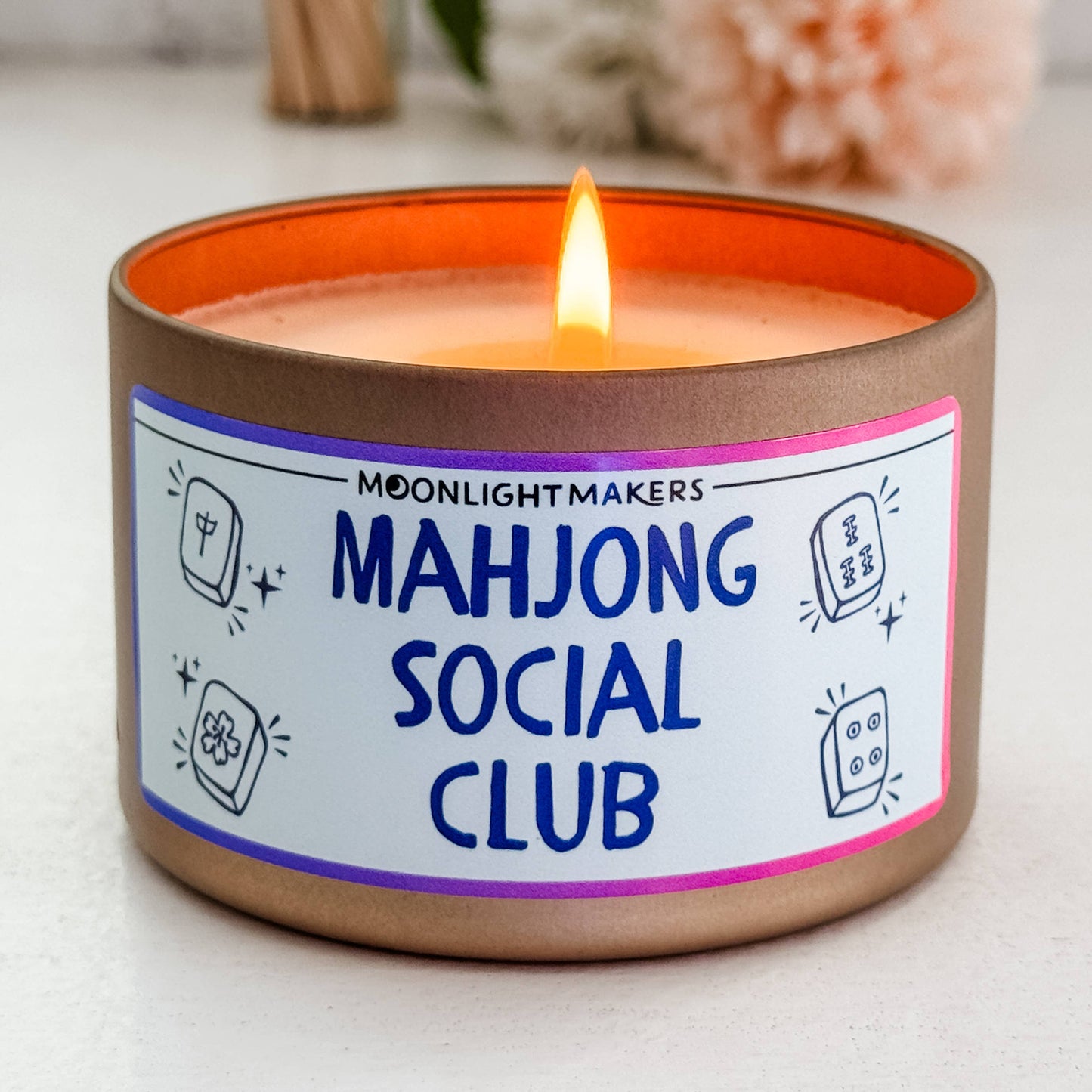 Mahjong Social Club - 8oz Candle - 100% Soy - Mahjong Gift