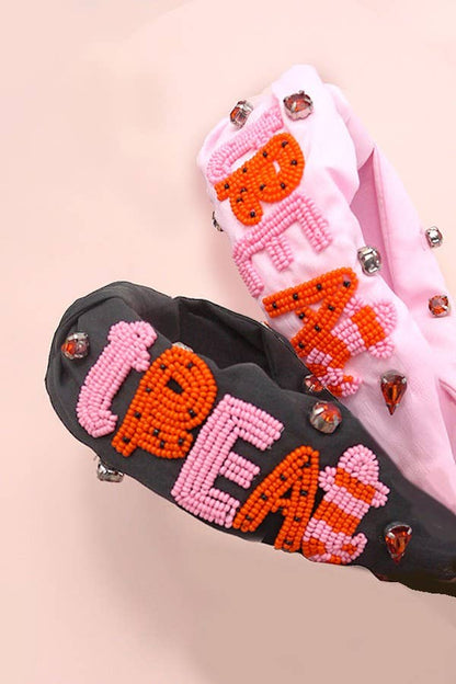 HALLOWEEN TRICK OR TREAT BEADED HEADBAND HAIR BAND | 90HB532