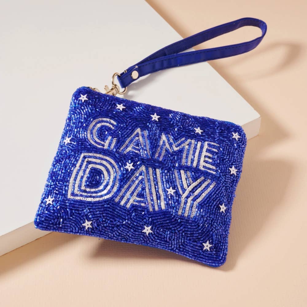 Game Day Stars Seed Beaded Coin Pouch