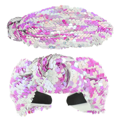 Colorful Multi Theme Colorway Sequin Top Knotted Headband