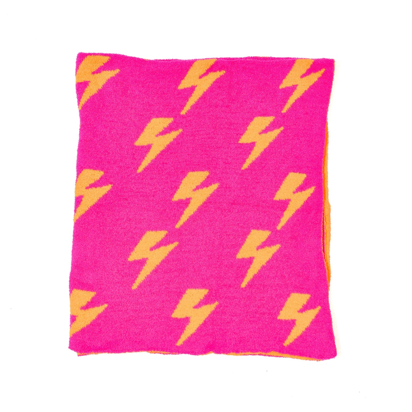 Smiley Face & Lightning Bolt Plush Throw Blanket – Cozy Knit Blanket 50" x 60"