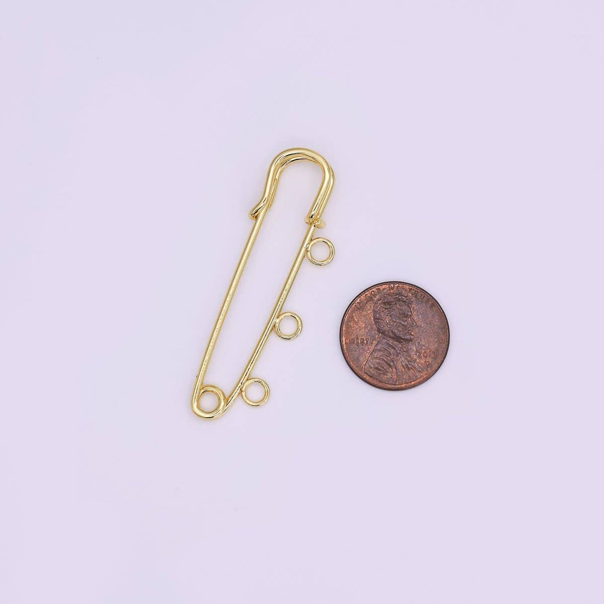 Multiple Loop Safety Pin Brooch Bag Charm