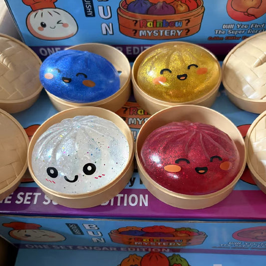 ***PRE-ORDER*** Glitter Dumpling Squishy Mystery Box™ | Slow Rising Fidget Toy | Stress Relief Sensory Bun