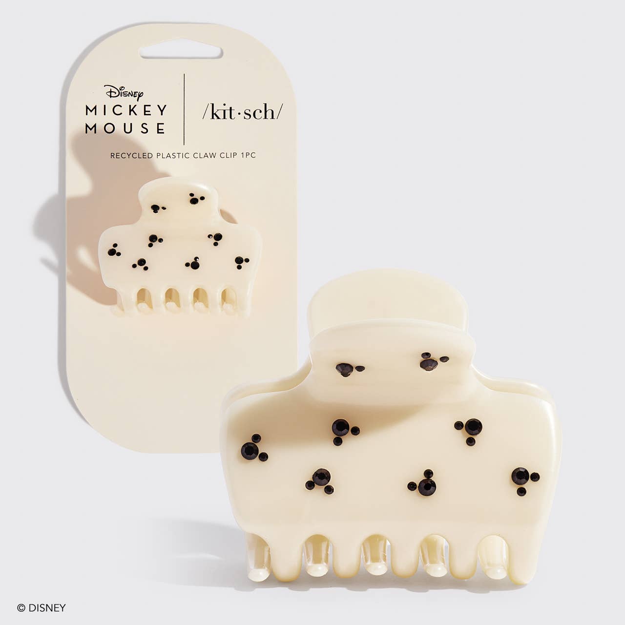 Kitsch x Mickey & Minnie Recycled Puffy Claw Clip – Cream Disney Hair Clip