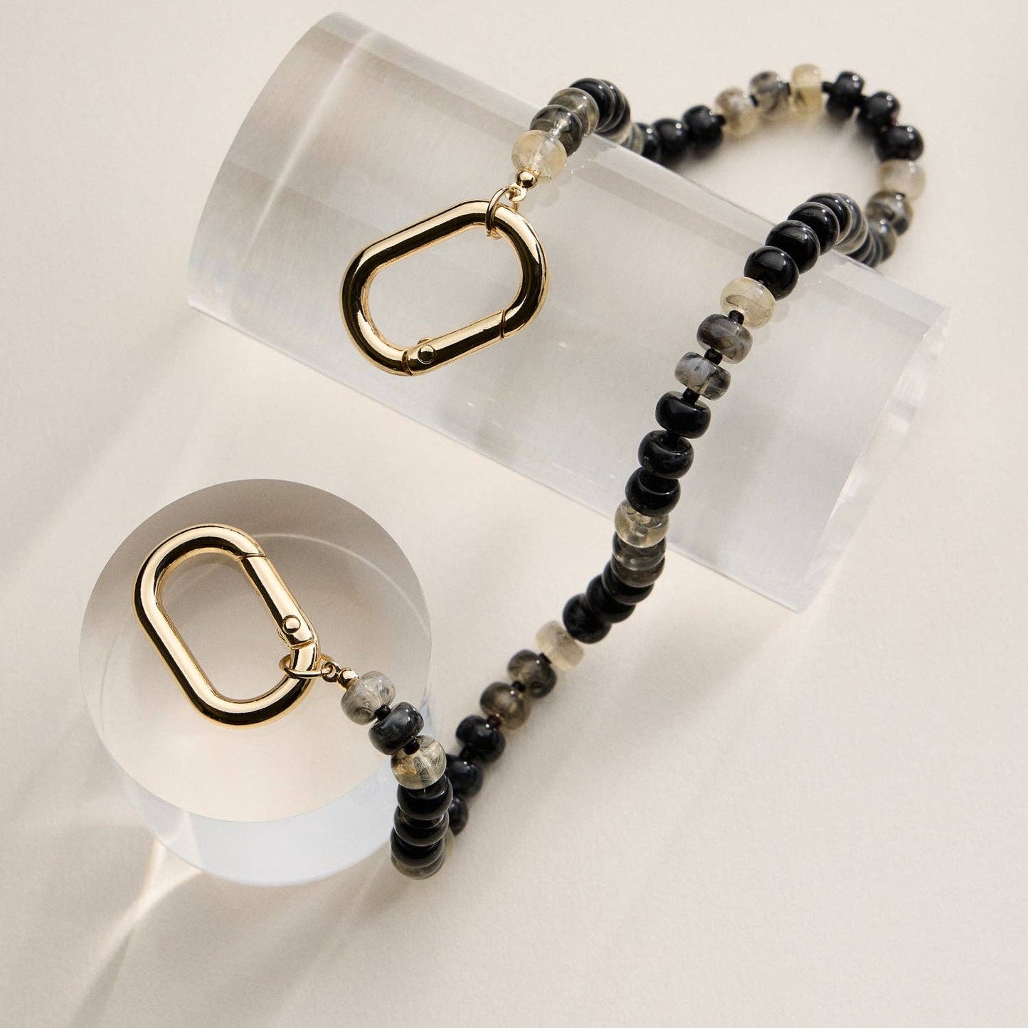 Colorful Beaded Bag Charm with Gold Clasp Trendy Accessory