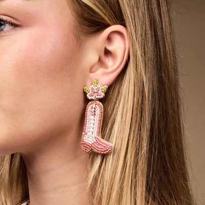 Beaded Earrings–Cowgirl Boot