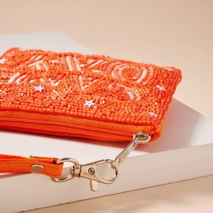 Game Day Stars Seed Beaded Coin Pouch