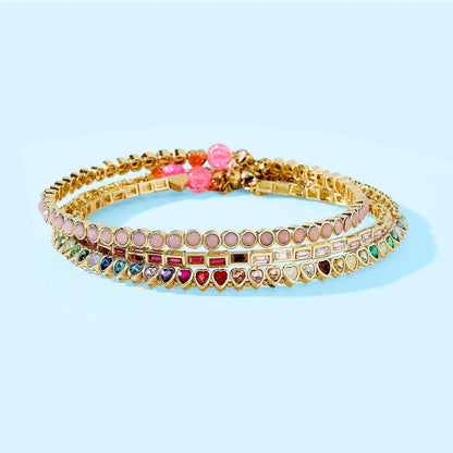 Amore Rainbow Hearts Necklace  Multicolor Heart Bead Choker